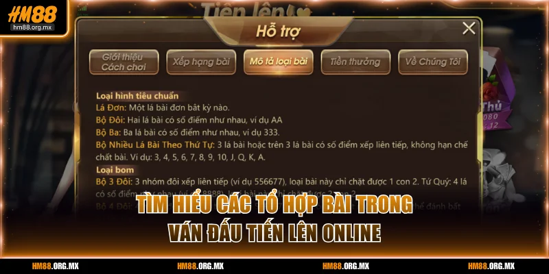 Tìm hiểu các tổ hợp bài trong ván đấu Tiến Lên online